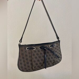 Dooney & Bourke Vintage Cloth Leather Trim Signature MonogramPurse Y2K-Pre Loved
